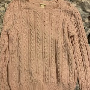 Pink H&M cable sweater
